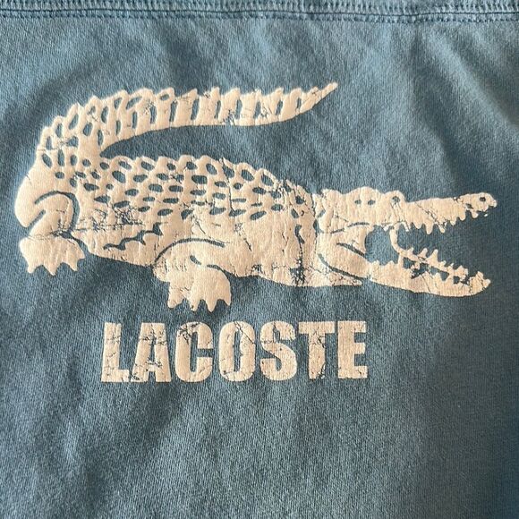 Lacoste Kids Blue Distressed T-Shirt - Size: 6 - Picture 2 of 5
